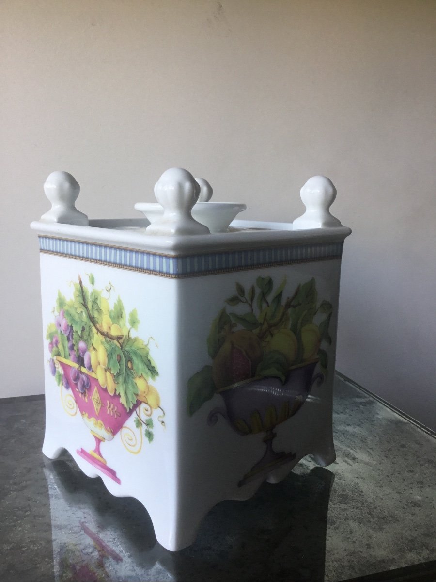 Pique Fleurs , Pot Pourri En Porcelaine De Limoges -photo-3