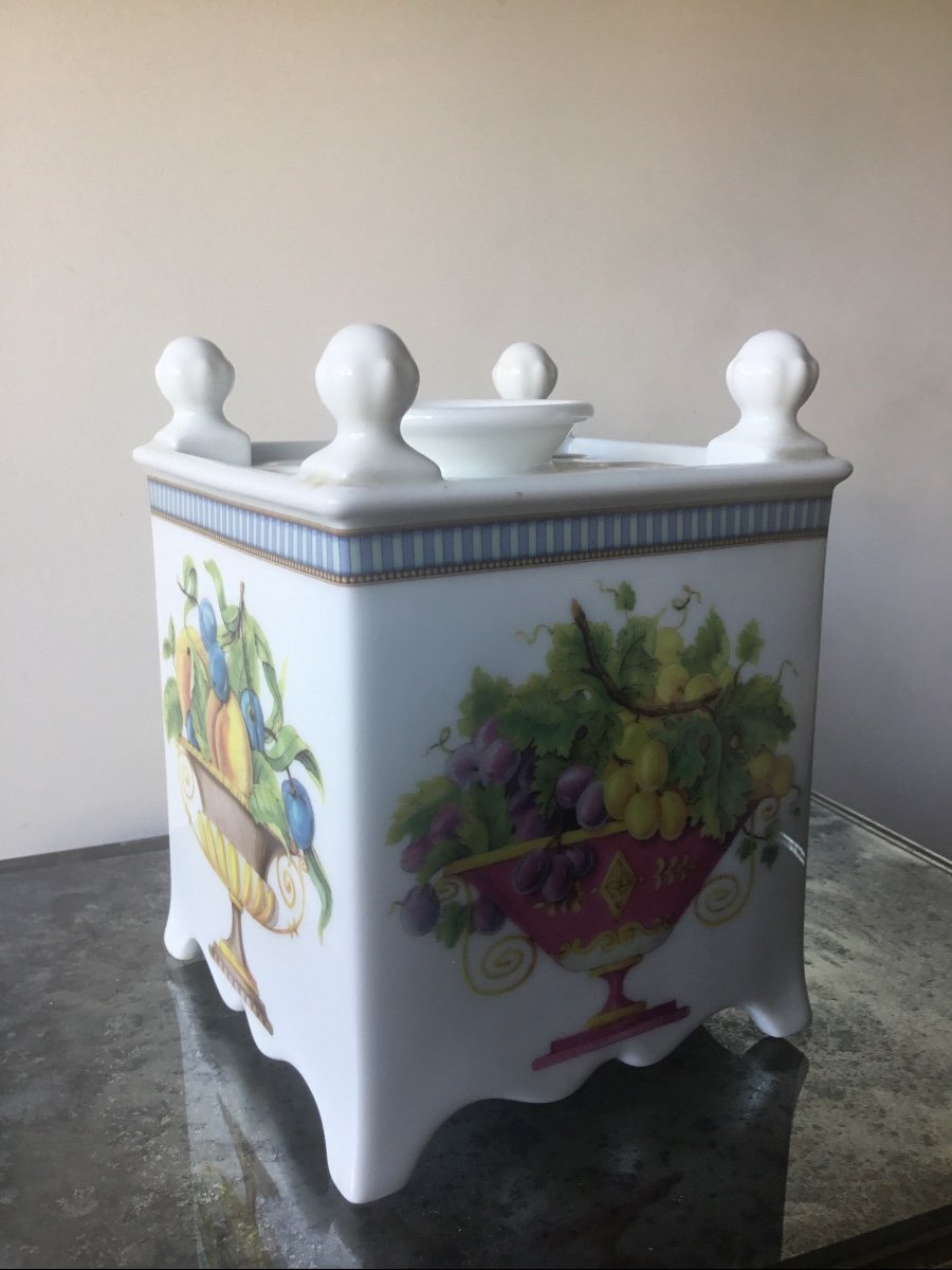 Pique Fleurs , Pot Pourri En Porcelaine De Limoges -photo-2