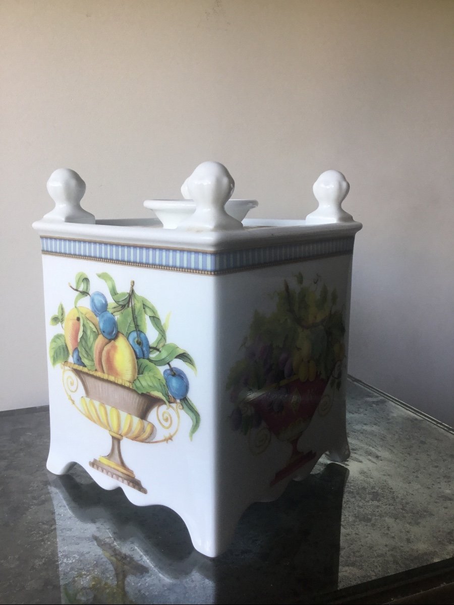 Pique Fleurs , Pot Pourri En Porcelaine De Limoges -photo-3