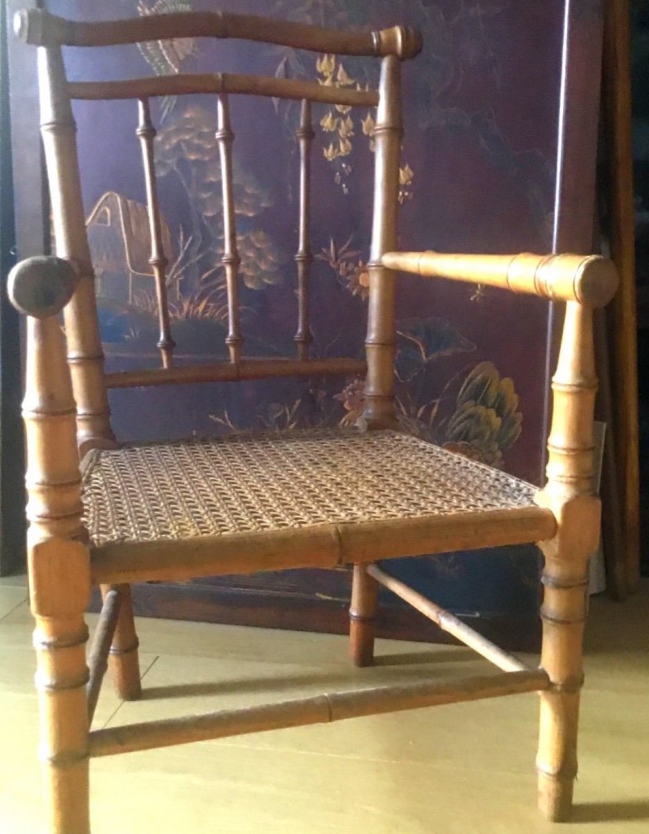 Fauteuil D’enfant Ou De Poupée Modèle Bambou-photo-1