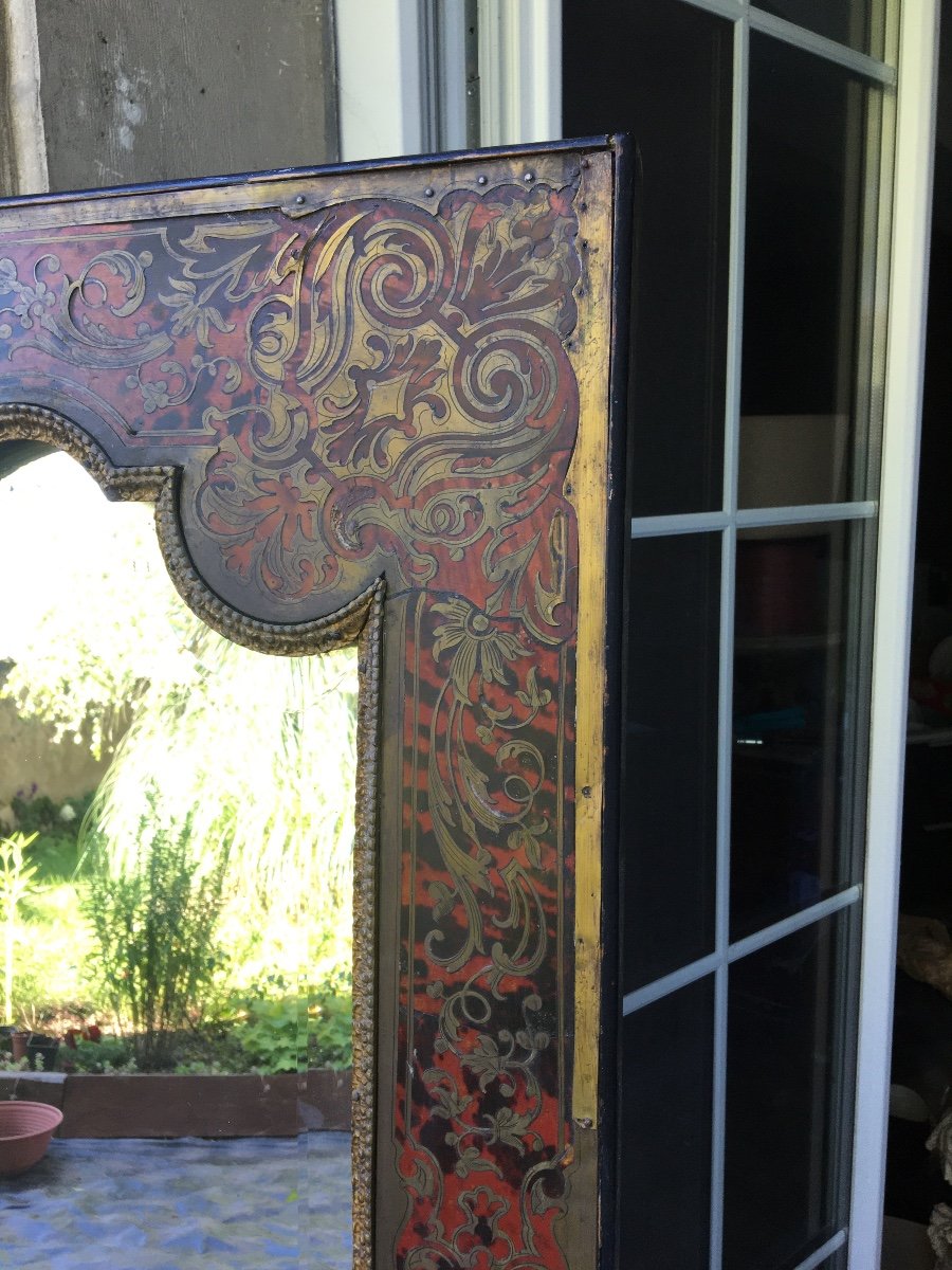 Full Length Mirror In Boulle Marquetry, 19th Century-photo-1