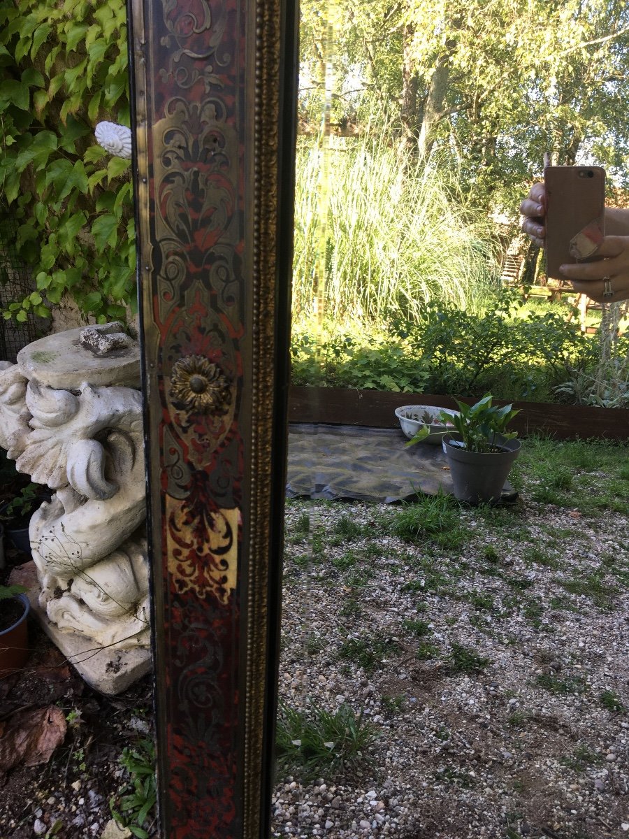 Full Length Mirror In Boulle Marquetry, 19th Century-photo-3