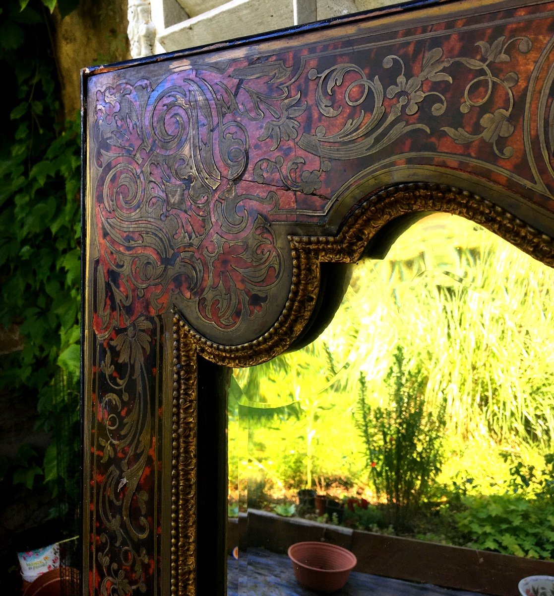 Full Length Mirror In Boulle Marquetry, 19th Century-photo-7