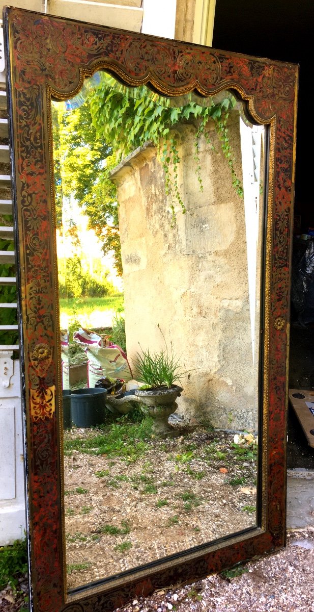 Miroir De Plein Pied En Marqueterie Boulle, XIXème 