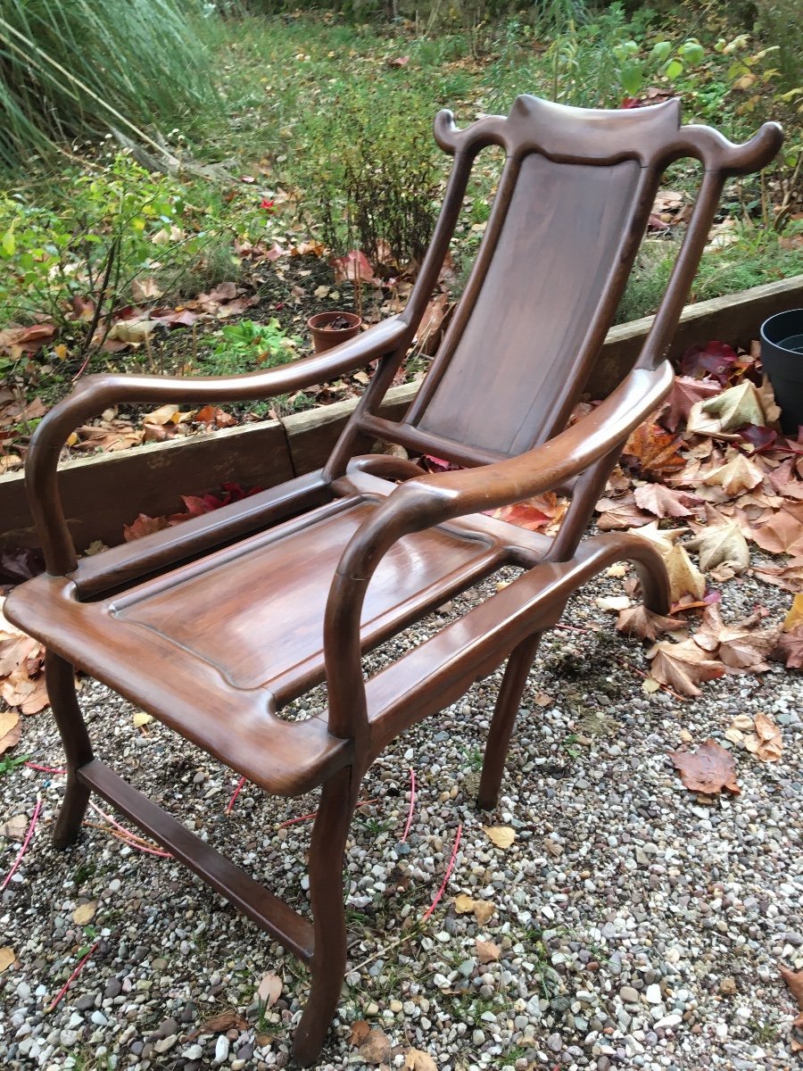 Chaise Longue En Bois Exotique -photo-3