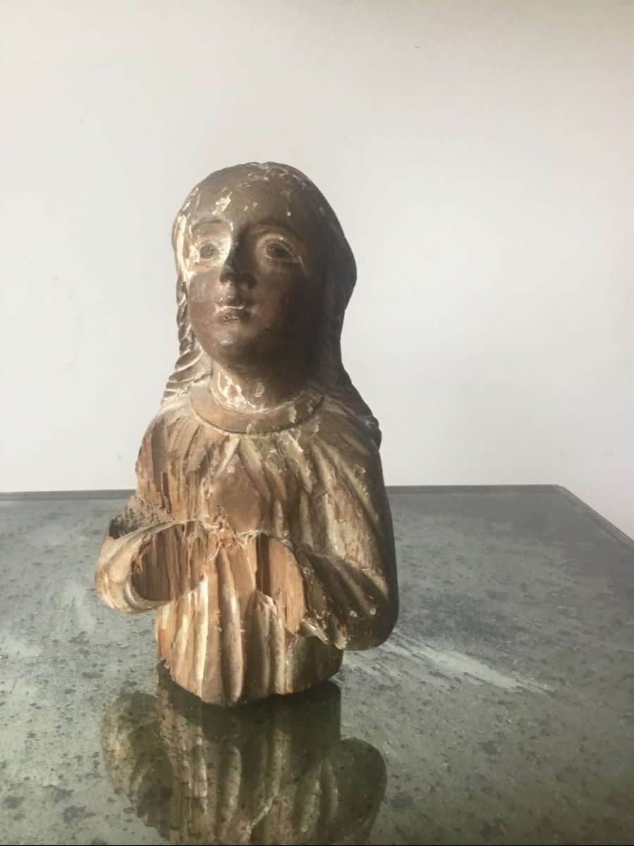 18th Century French School Bust Of Virgin-photo-2