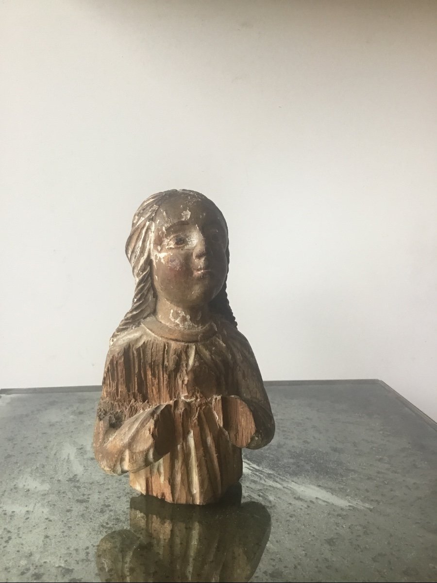 18th Century French School Bust Of Virgin-photo-3