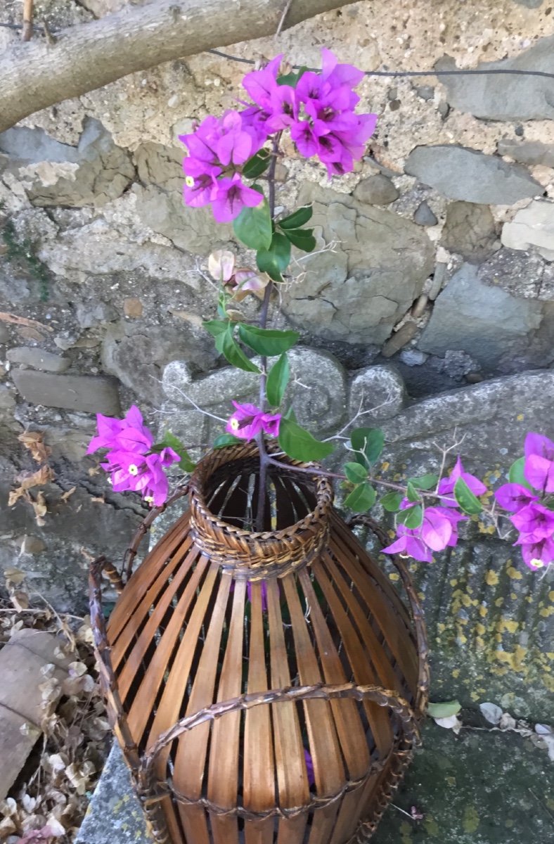 Important Ikebana Vase In Bambou -photo-3