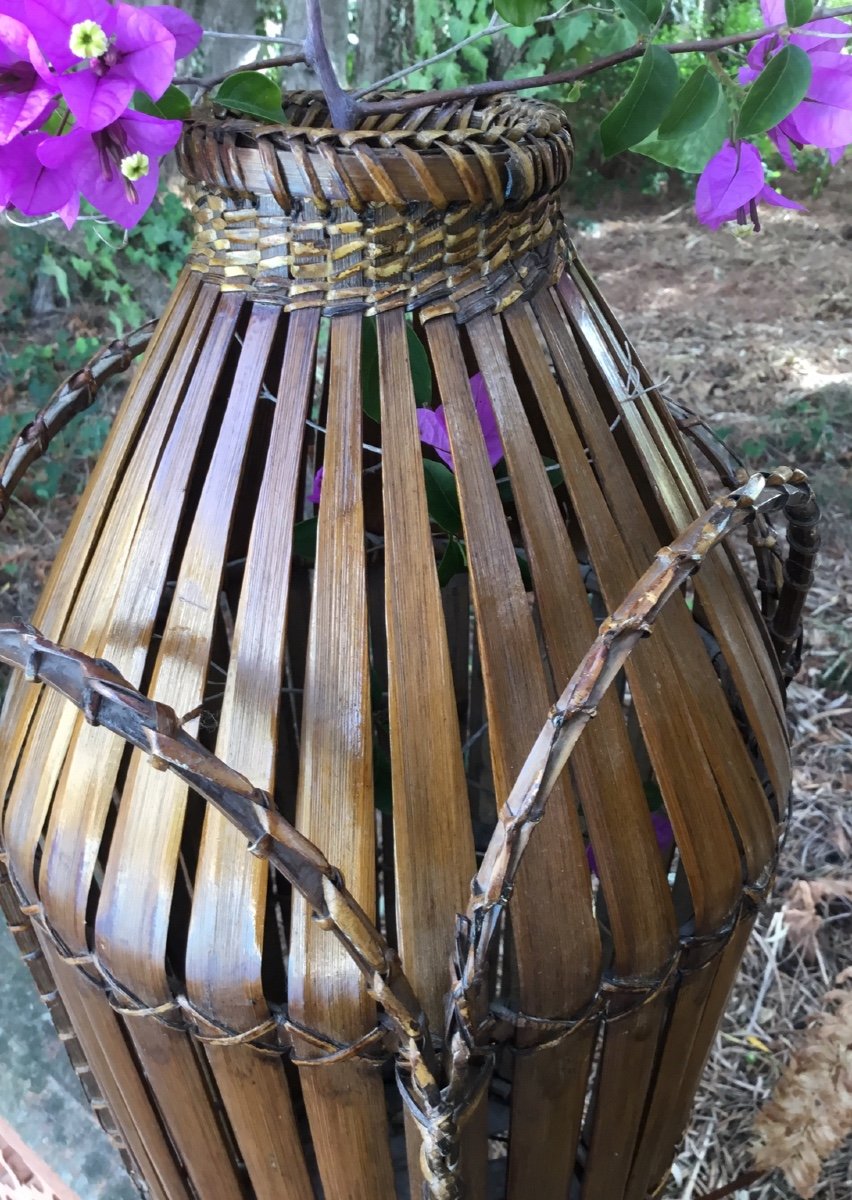 Important Ikebana Vase In Bambou -photo-4