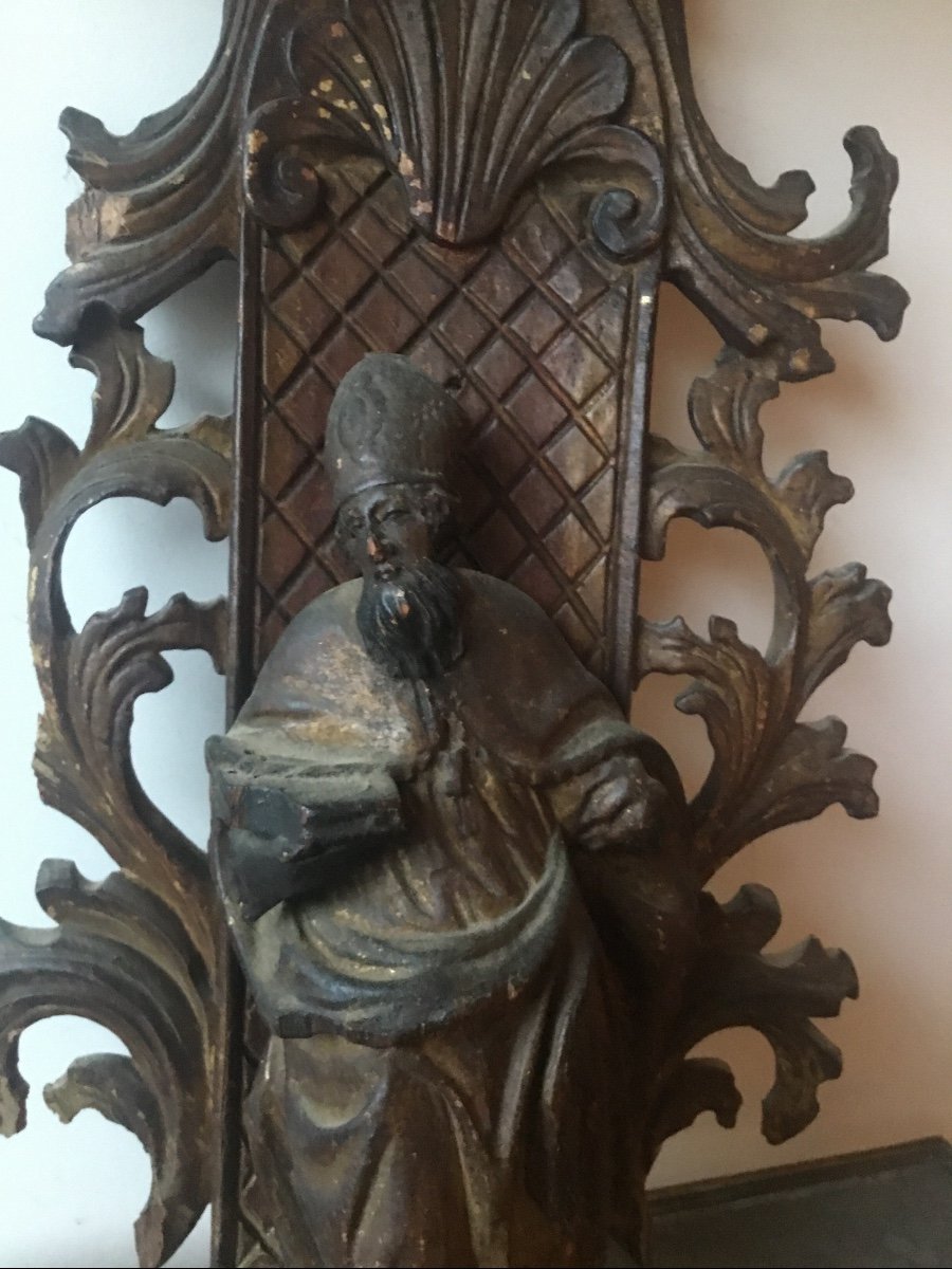French School From The 18th Century Saint Bishop-photo-4