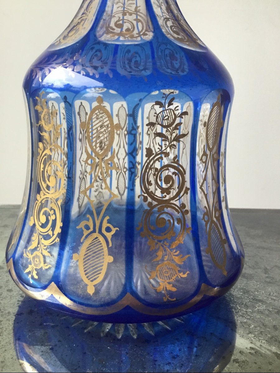 Blue And Gold Crystal Carafe-photo-4