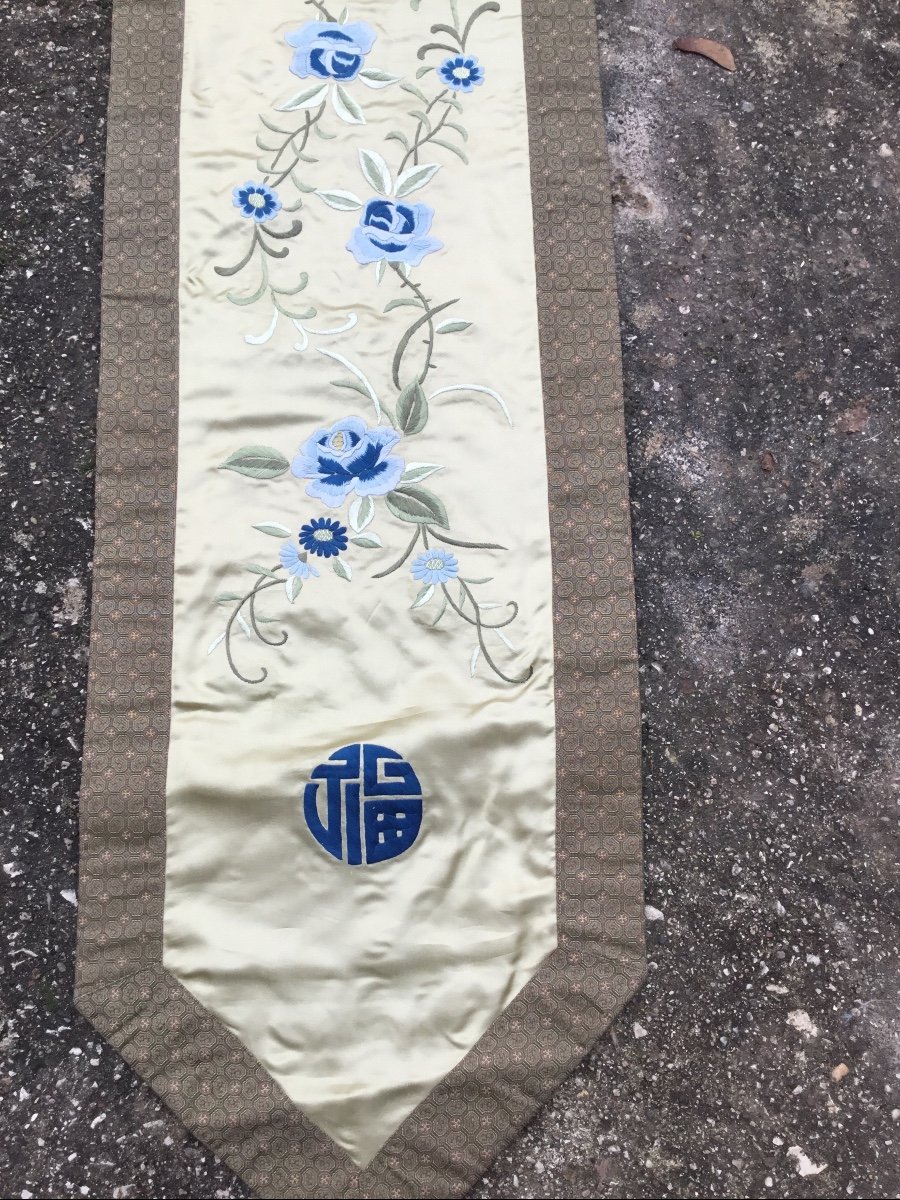 Broderie Chinoise Sur Soie, Long Bandeau à Suspendre ( 240cm)-photo-4