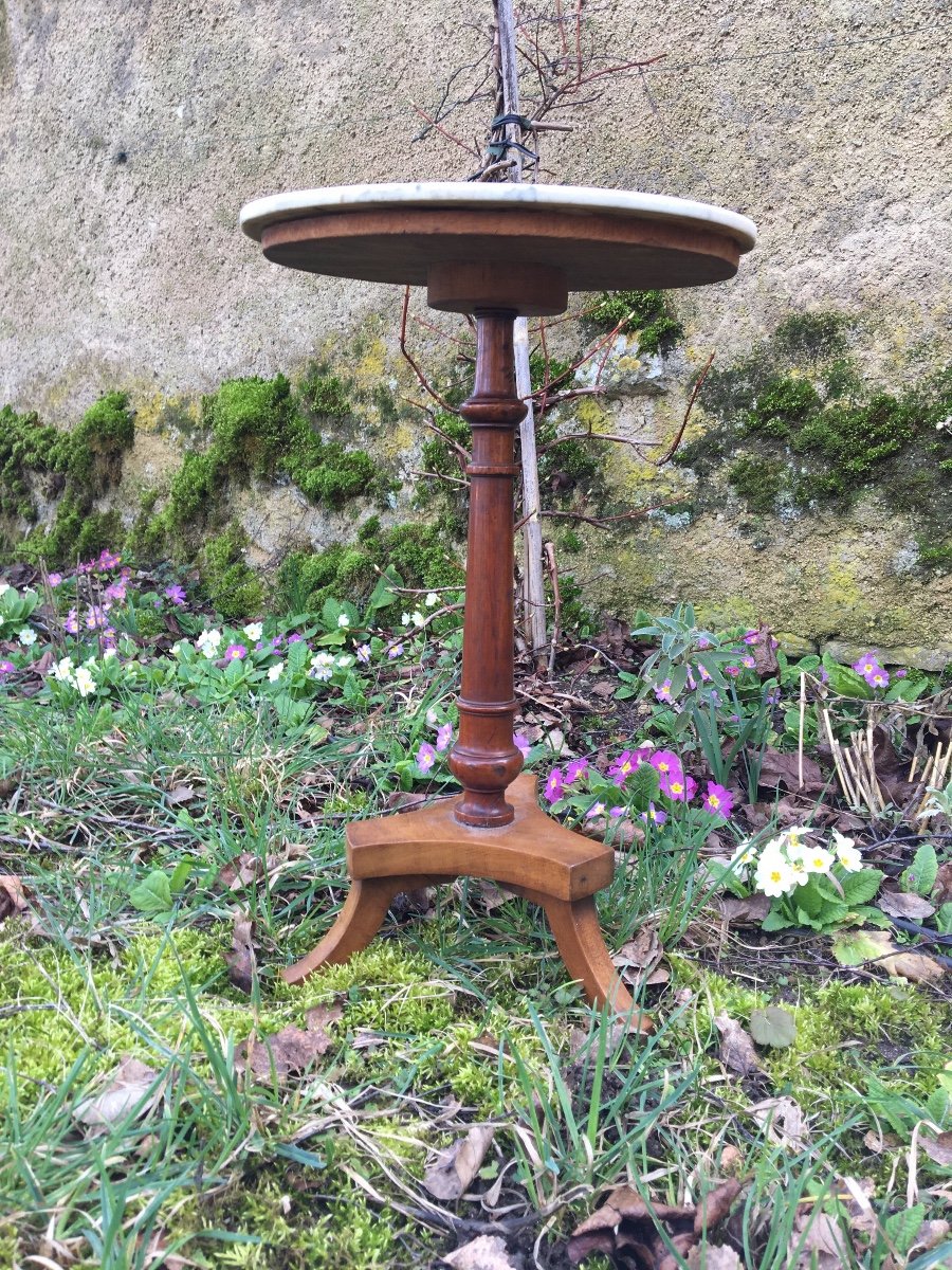Tout Petit Guéridon D’appoint Dessus Marbre -photo-2