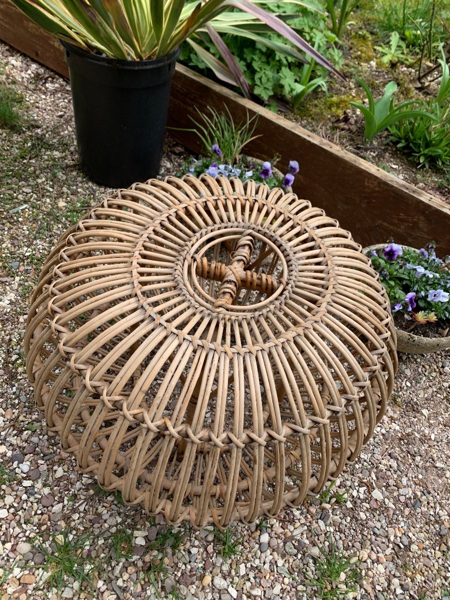 Tabouret / Ottoman En Rotin Franco Albini 1960-photo-1