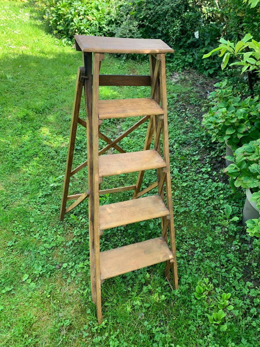 Oak Library Or Workshop Stepladder-photo-2