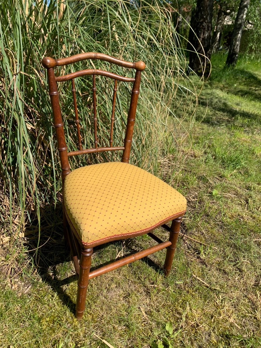 Petite Chaise En Bois Façon Bambou -photo-3