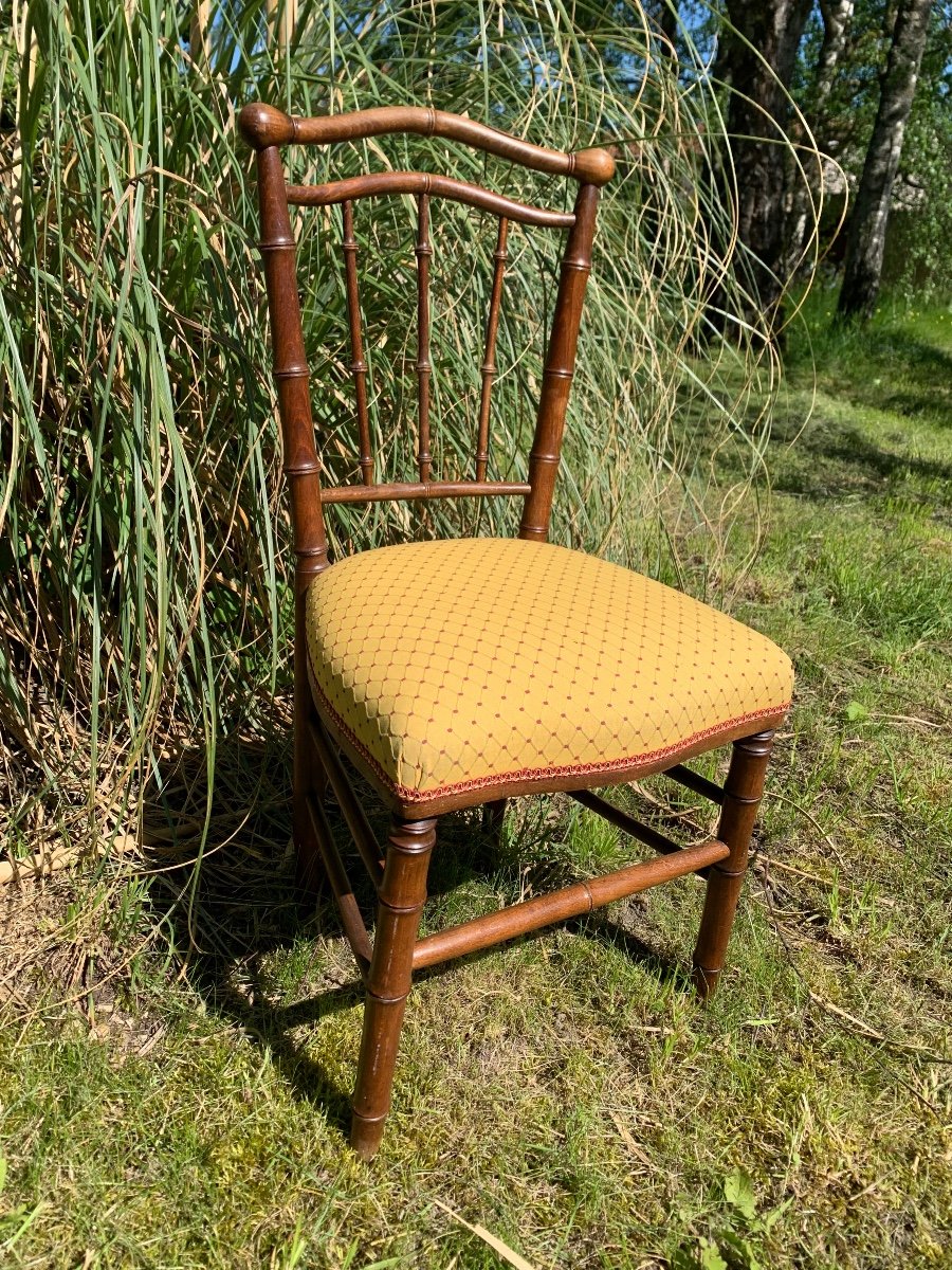 Petite Chaise En Bois Façon Bambou -photo-1