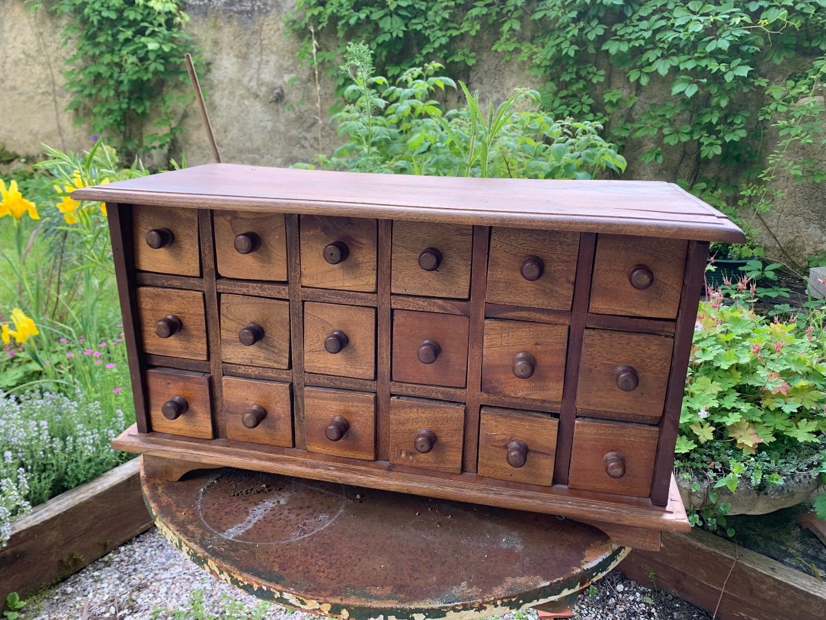 Petit Meuble De Métier à 18 Tiroirs , XIXème -photo-6