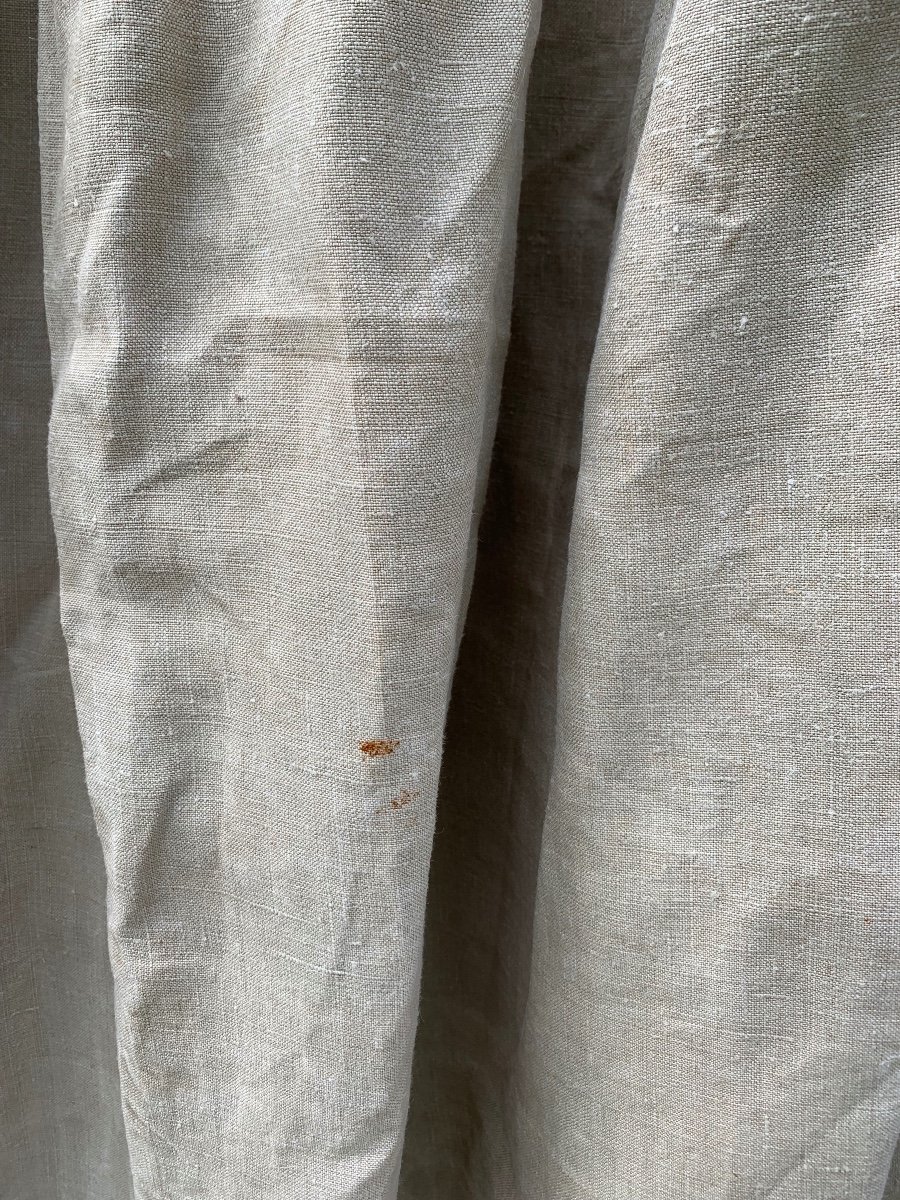 Old Linen Work Shirt, French Hemp,-photo-7