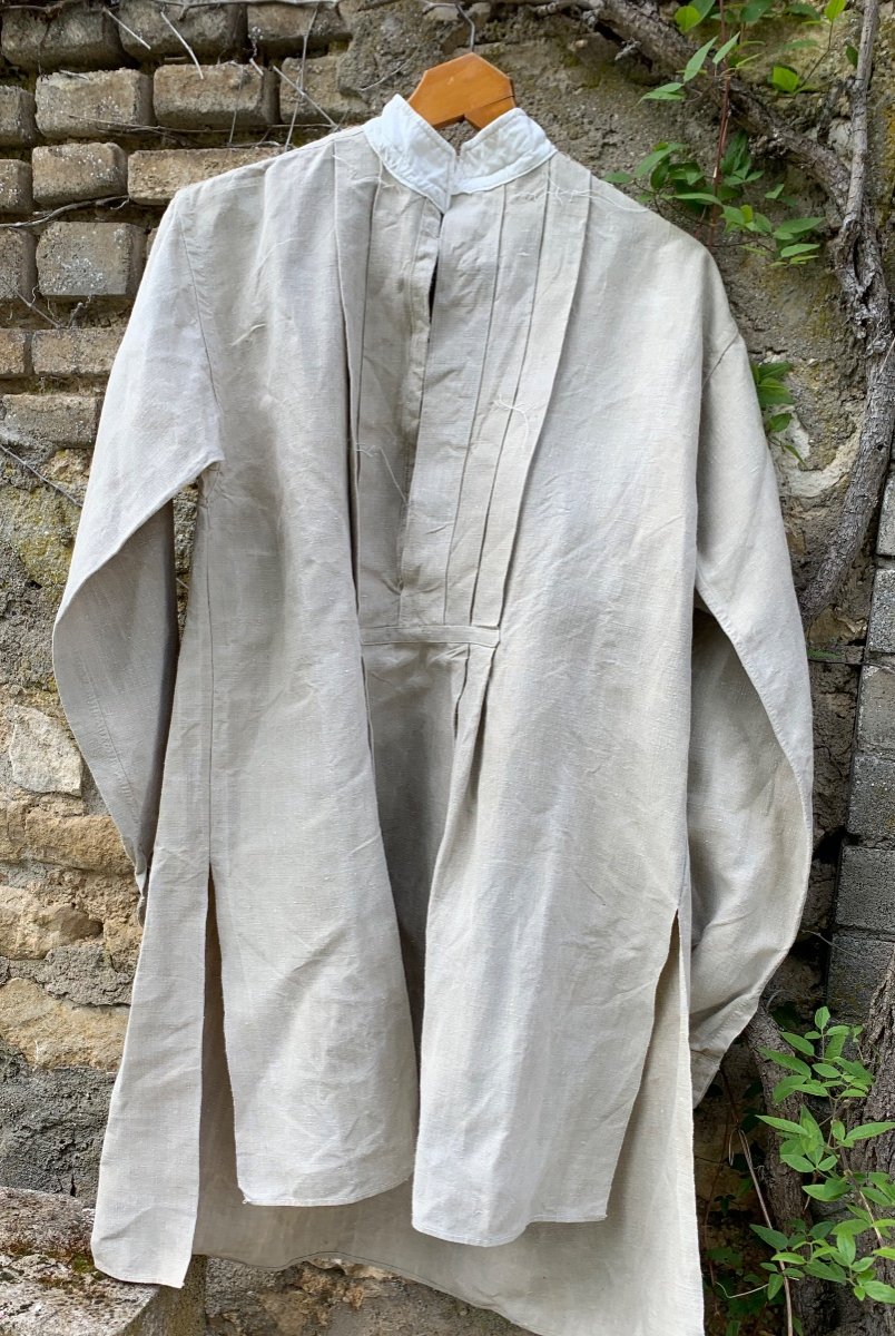 Old Linen Work Shirt, French Hemp,