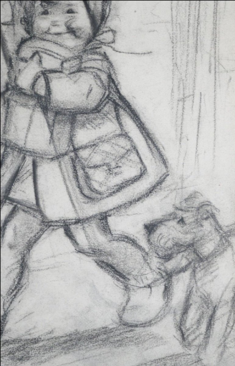 Germaine Bouret (1907-1953) Charcoal On Paper -photo-4