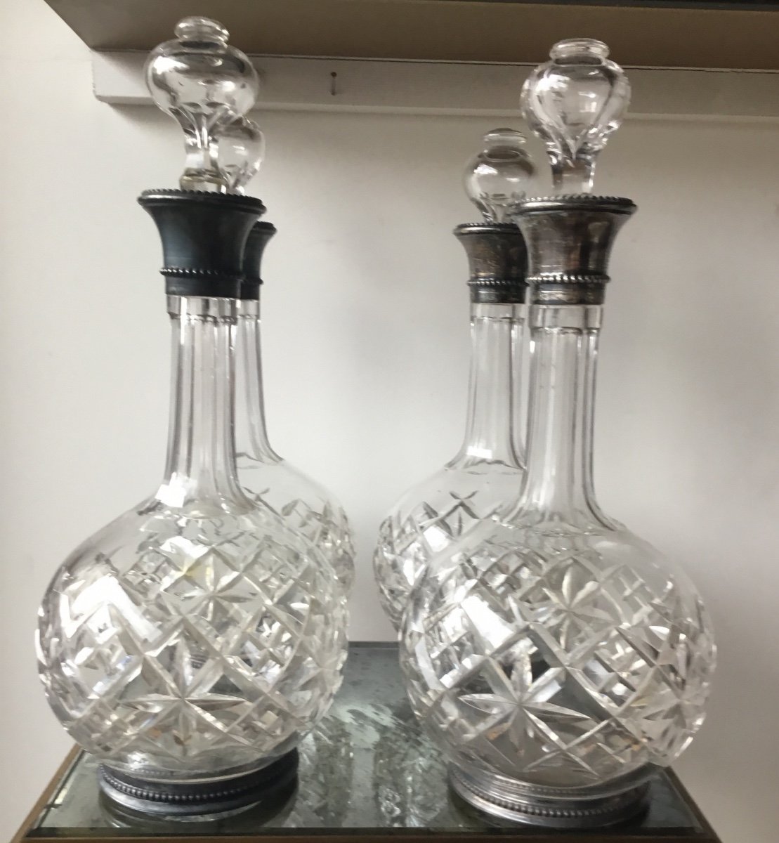La Suite De 4 Carafes Cristal Et Argent -photo-4