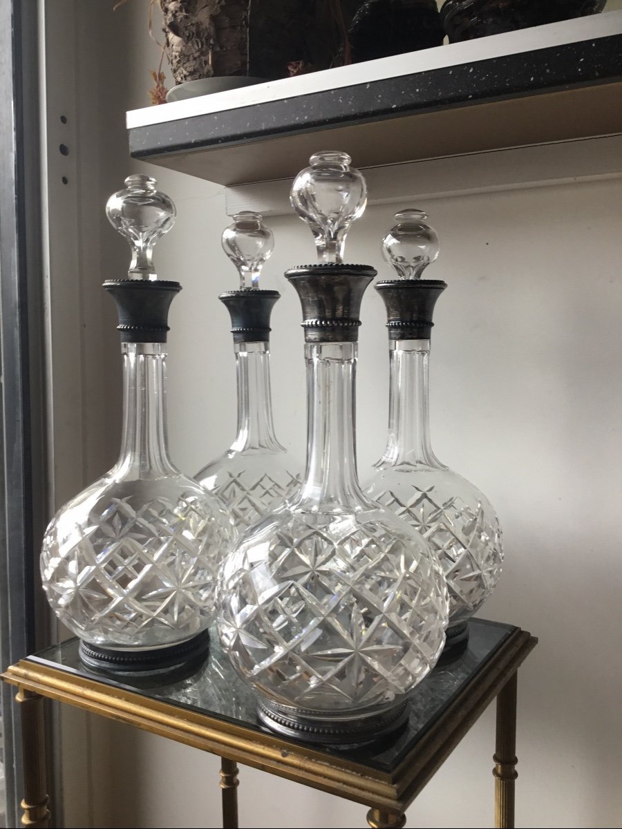 La Suite De 4 Carafes Cristal Et Argent -photo-2