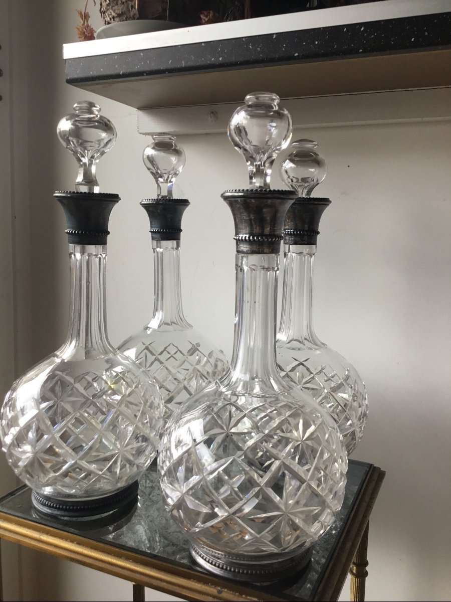 La Suite De 4 Carafes Cristal Et Argent -photo-7