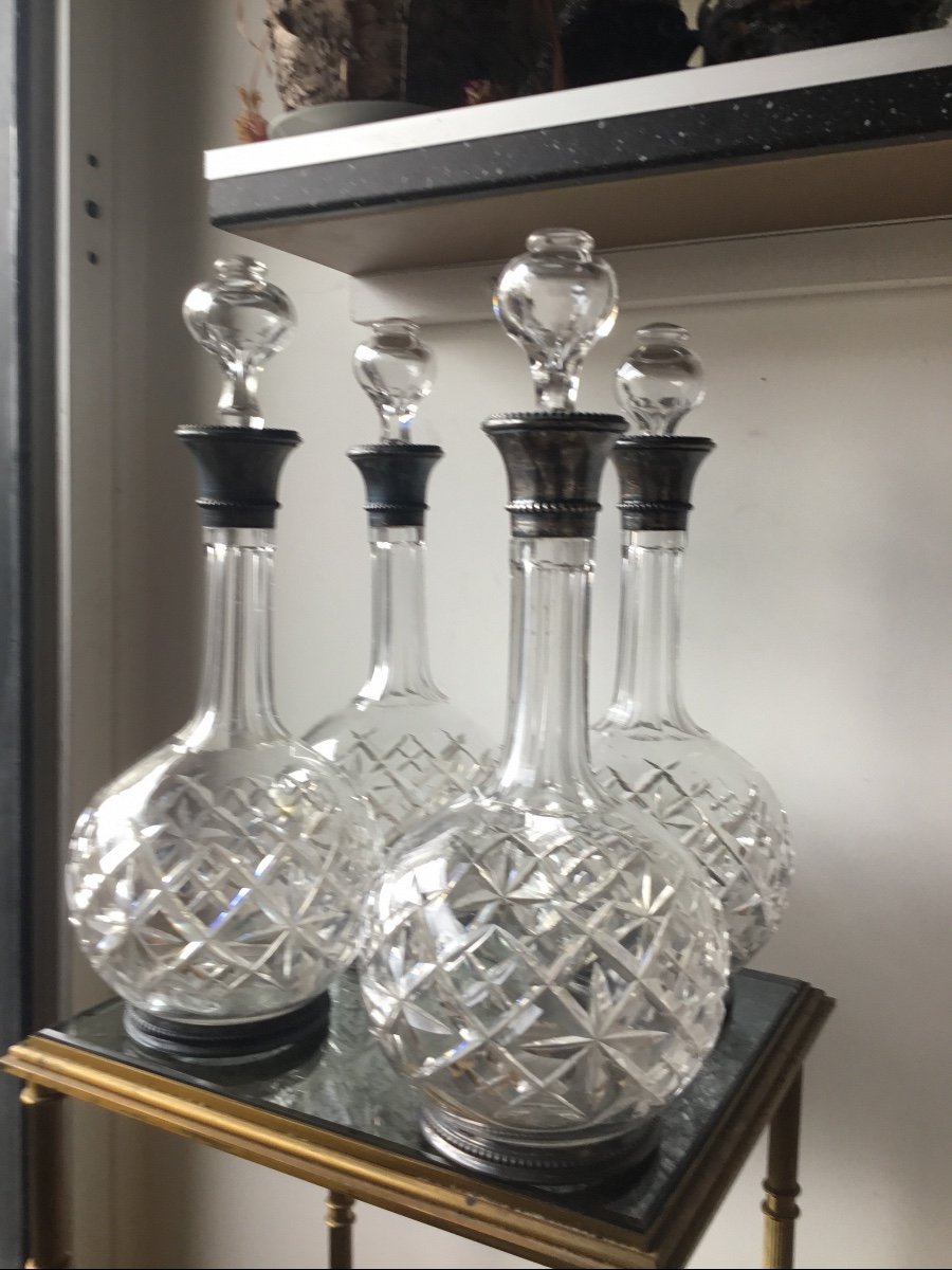 La Suite De 4 Carafes Cristal Et Argent -photo-8