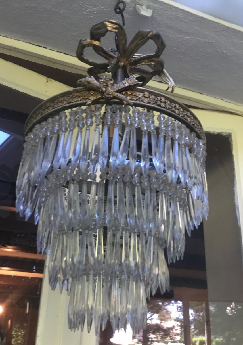 Small Chandeliers With Cascading Crystal Tassels -photo-4