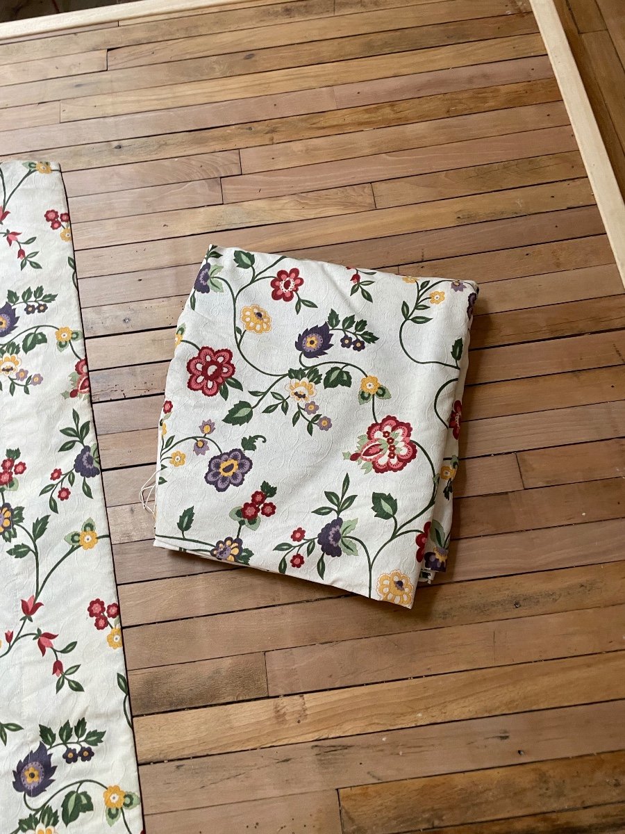 Pair Of Double Floral Curtains (303 X 196 Cm)-photo-8
