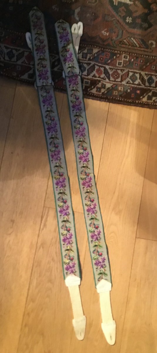 Pair Of Embroidered And Leather Suspenders -photo-5