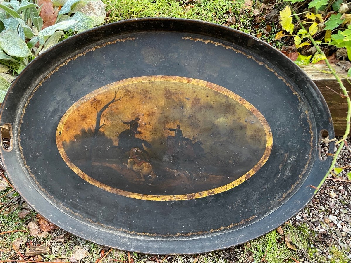 Large Sheet Metal Tray, Battle Scene -photo-4