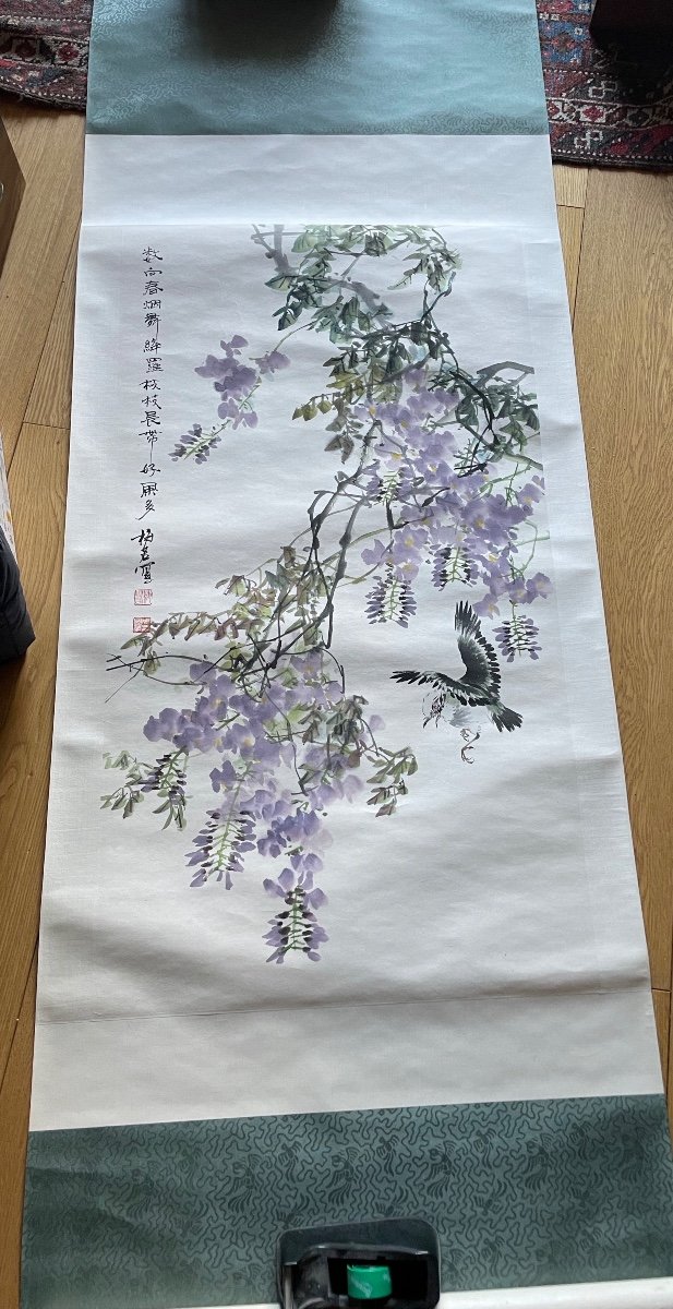 Scroll Painting Wisteria Decor - China-photo-2