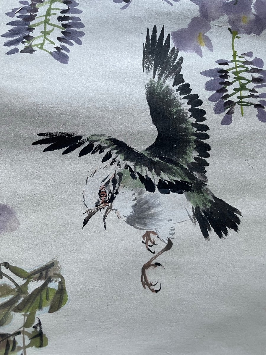 Scroll Painting Wisteria Decor - China-photo-5