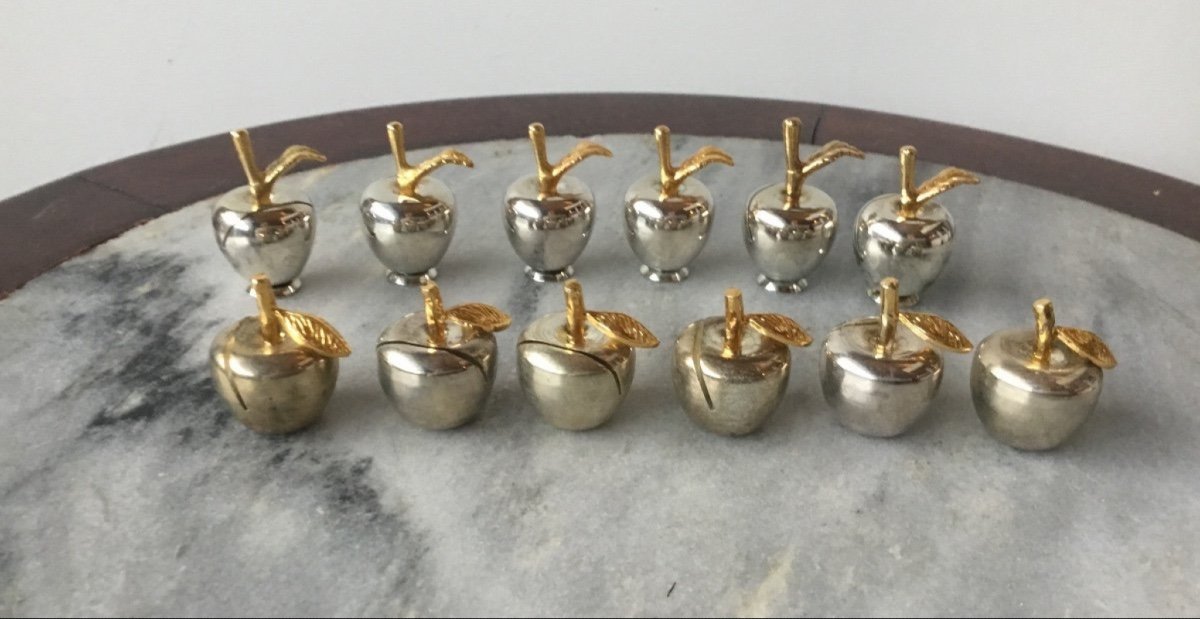 The 12 Silver And Gold Apple Menu Holders-photo-2