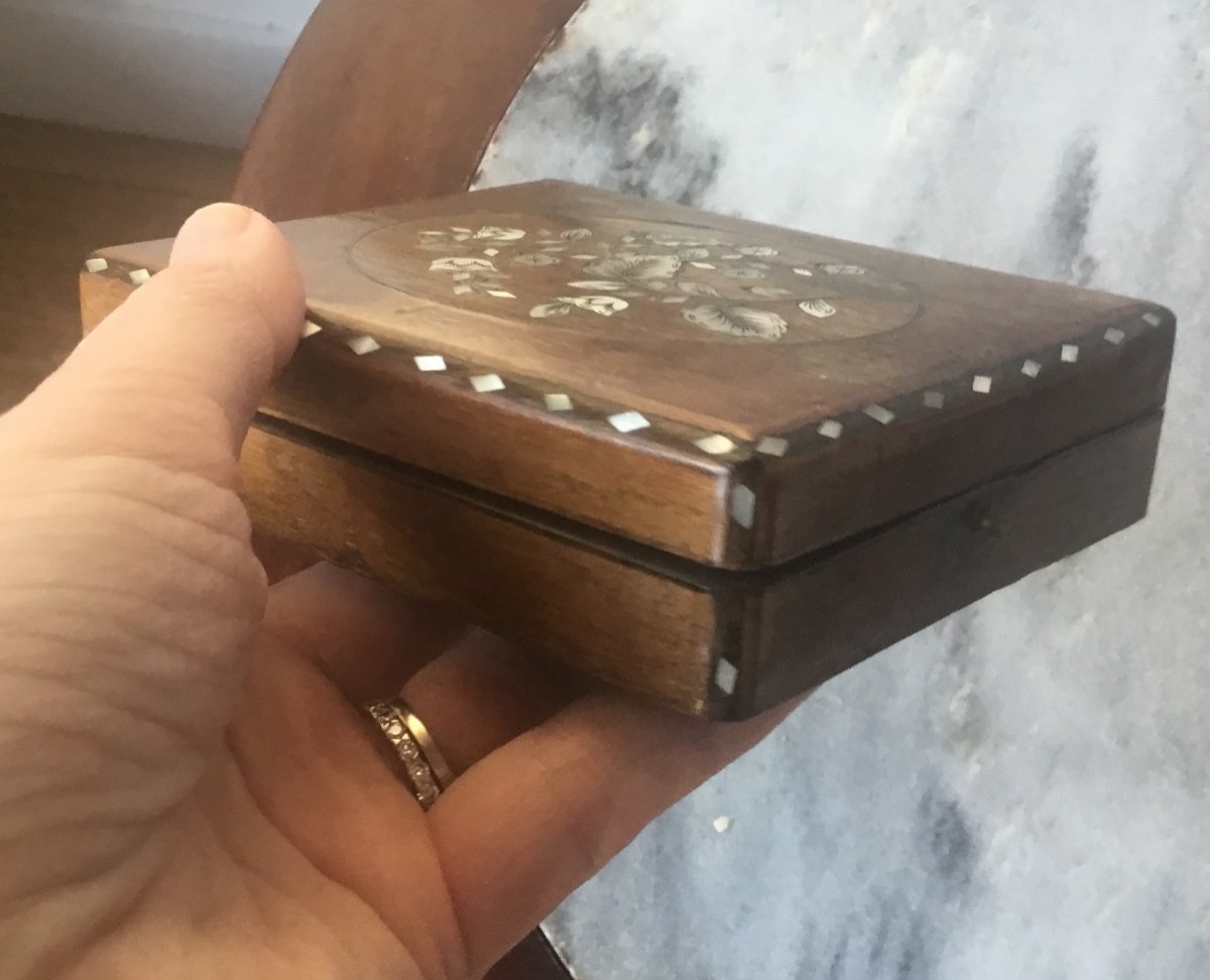Mother Of Pearl Inlaid Pocket Watch Box -photo-3