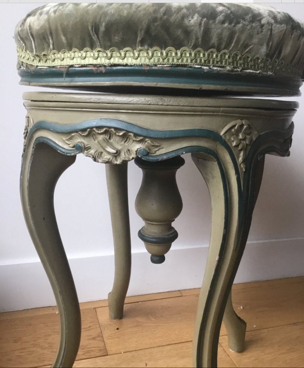 Louis XVI Style Lacquered Piano Stool-photo-4