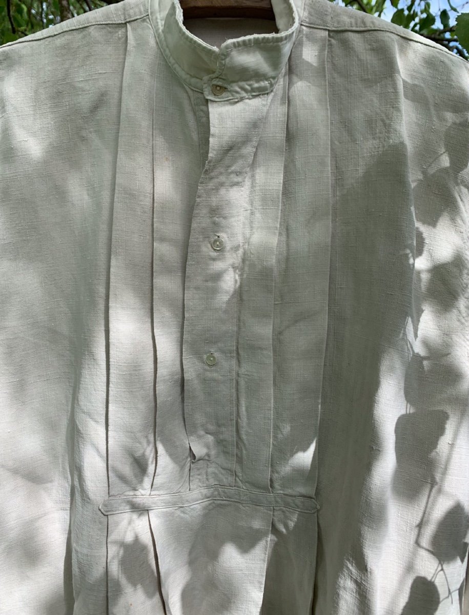 Chemise De Travail Ancienne En Lin, Chanvre Français