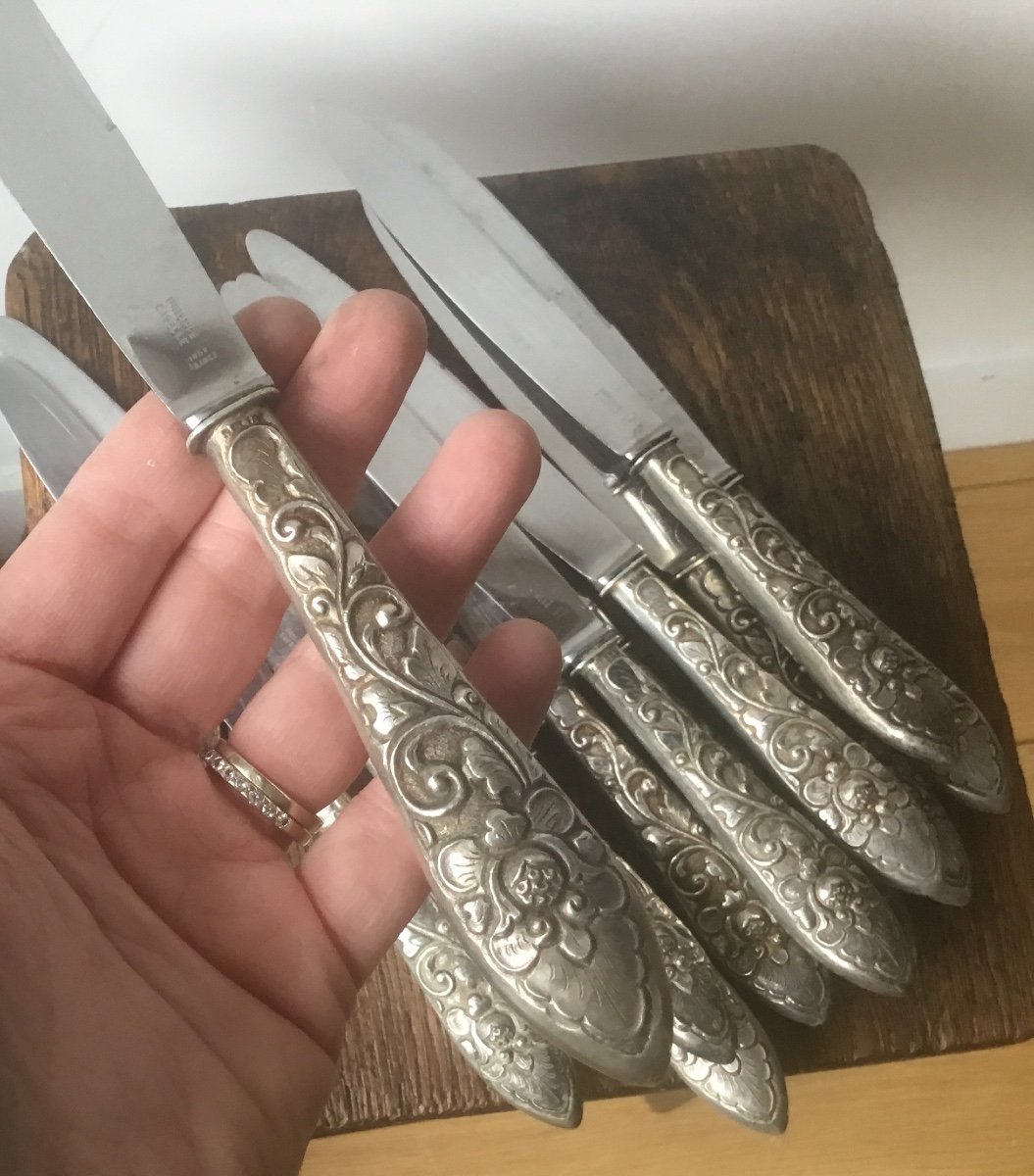 La Suite De 12 Couteaux De Table Argent , Indochine ( 12 Couteaux à Entremets également Dispo) -photo-5