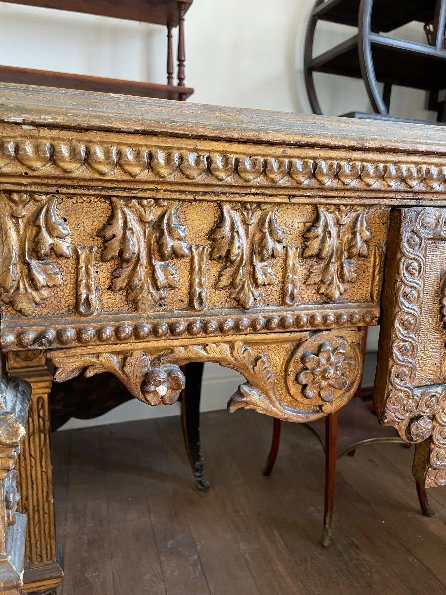 Console In Gilded Wood With Gorgon, Italy, 18th Century -photo-4