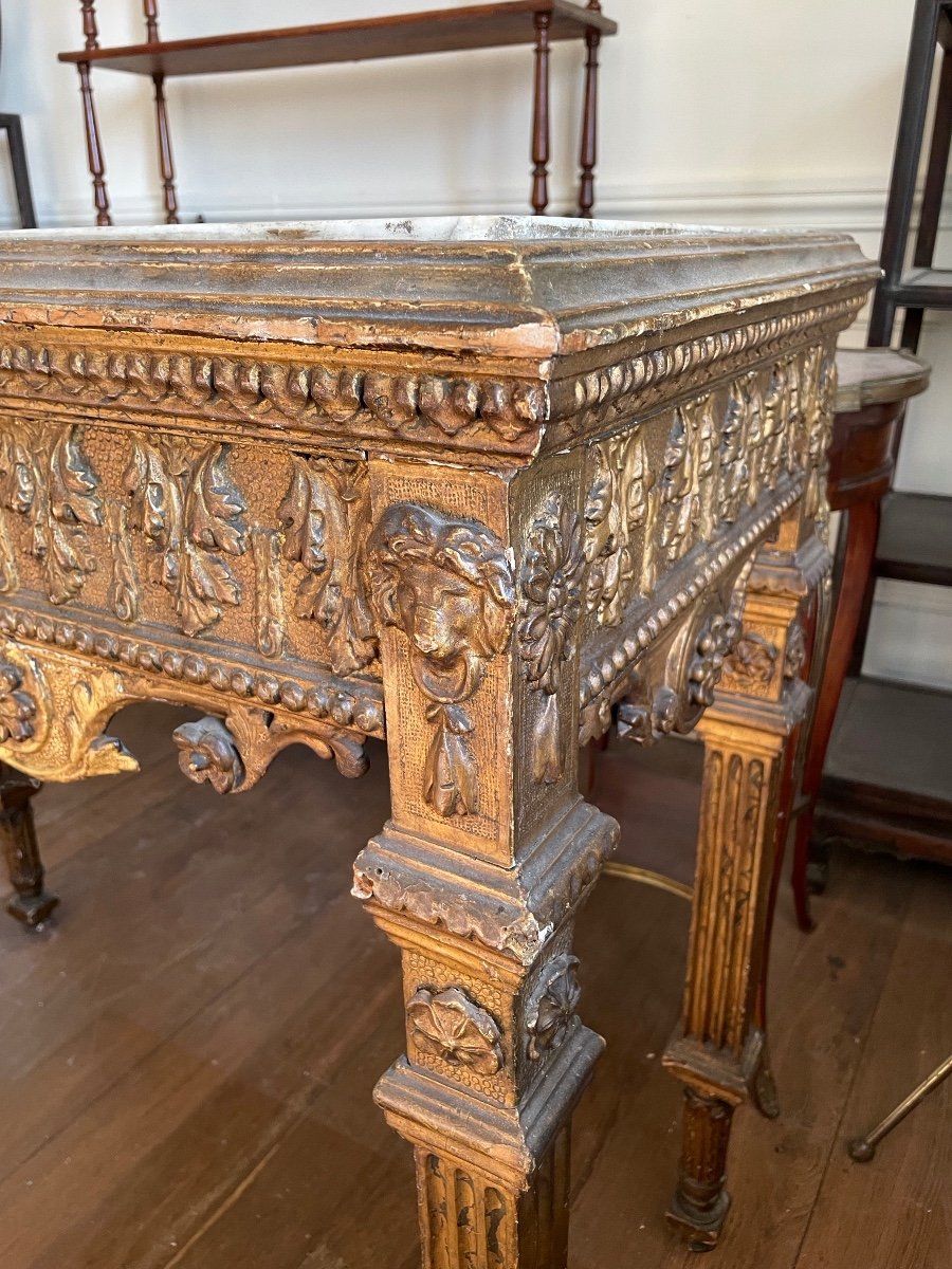 Console In Gilded Wood With Gorgon, Italy, 18th Century -photo-7