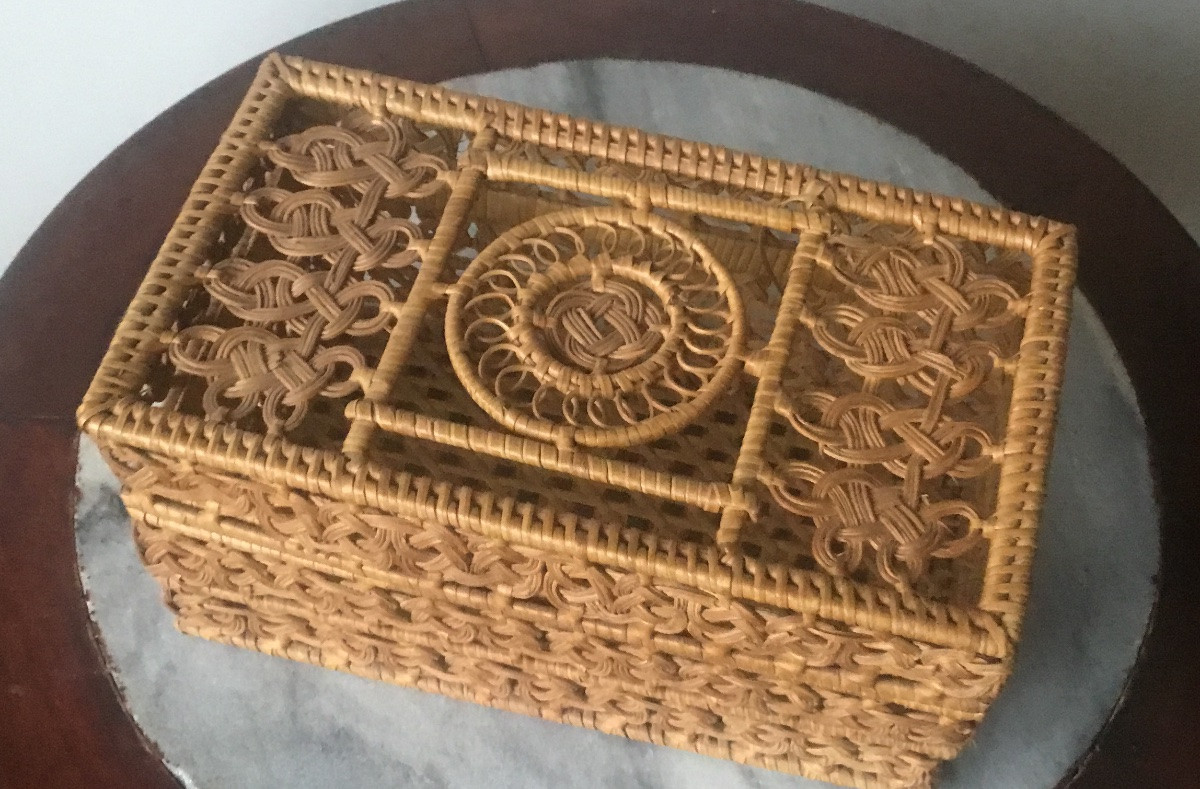 Folk Art Woven Craft Box -photo-1