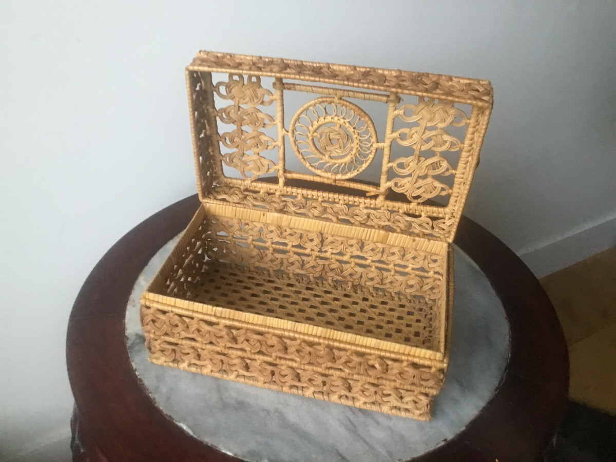 Folk Art Woven Craft Box -photo-2