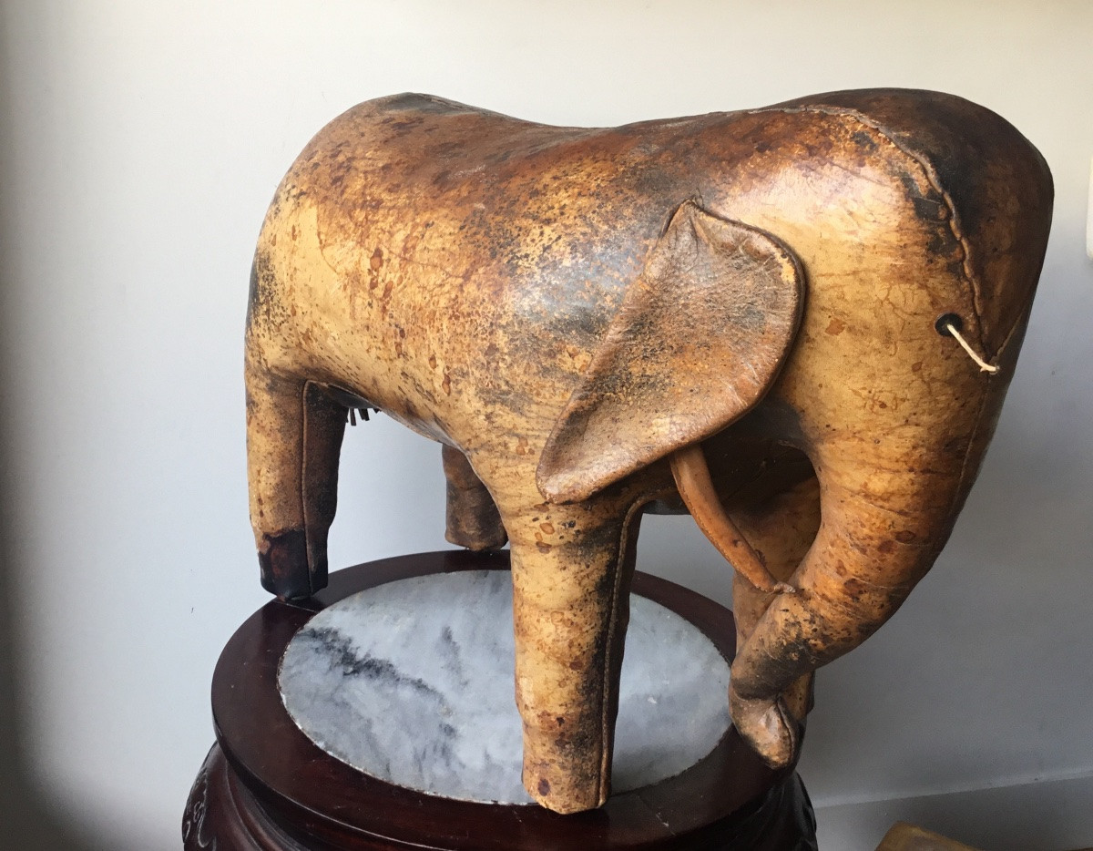 Repose Pied éléphant En Cuir Anglais Par Dimitri Omersa-photo-1