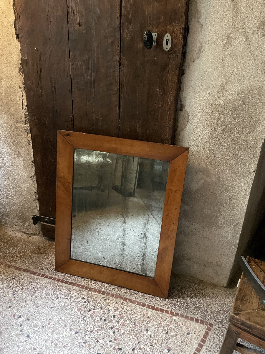 Miroir Alsacien En Noyer Glace Au Mercure -photo-2