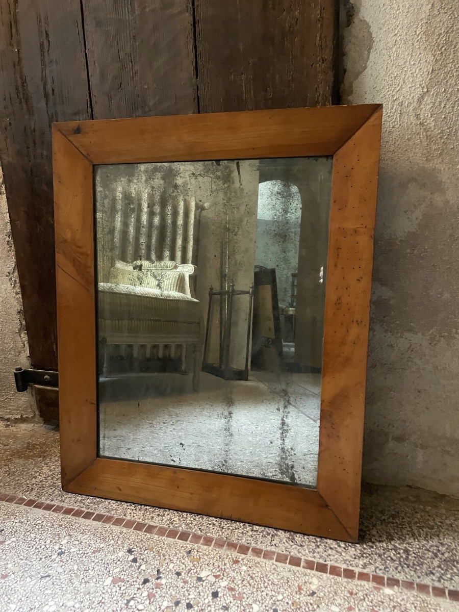 Miroir Alsacien En Noyer Glace Au Mercure -photo-3