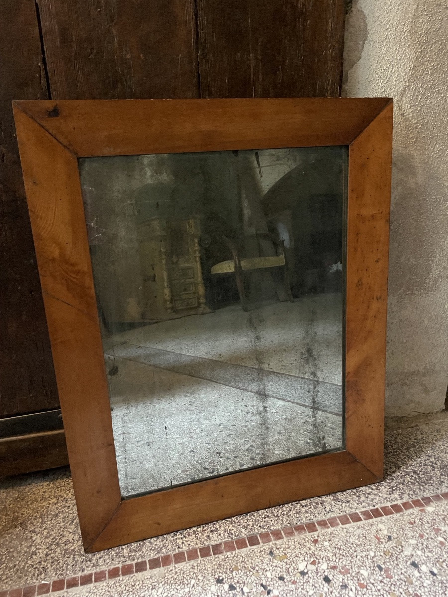 Miroir Alsacien En Noyer Glace Au Mercure -photo-4