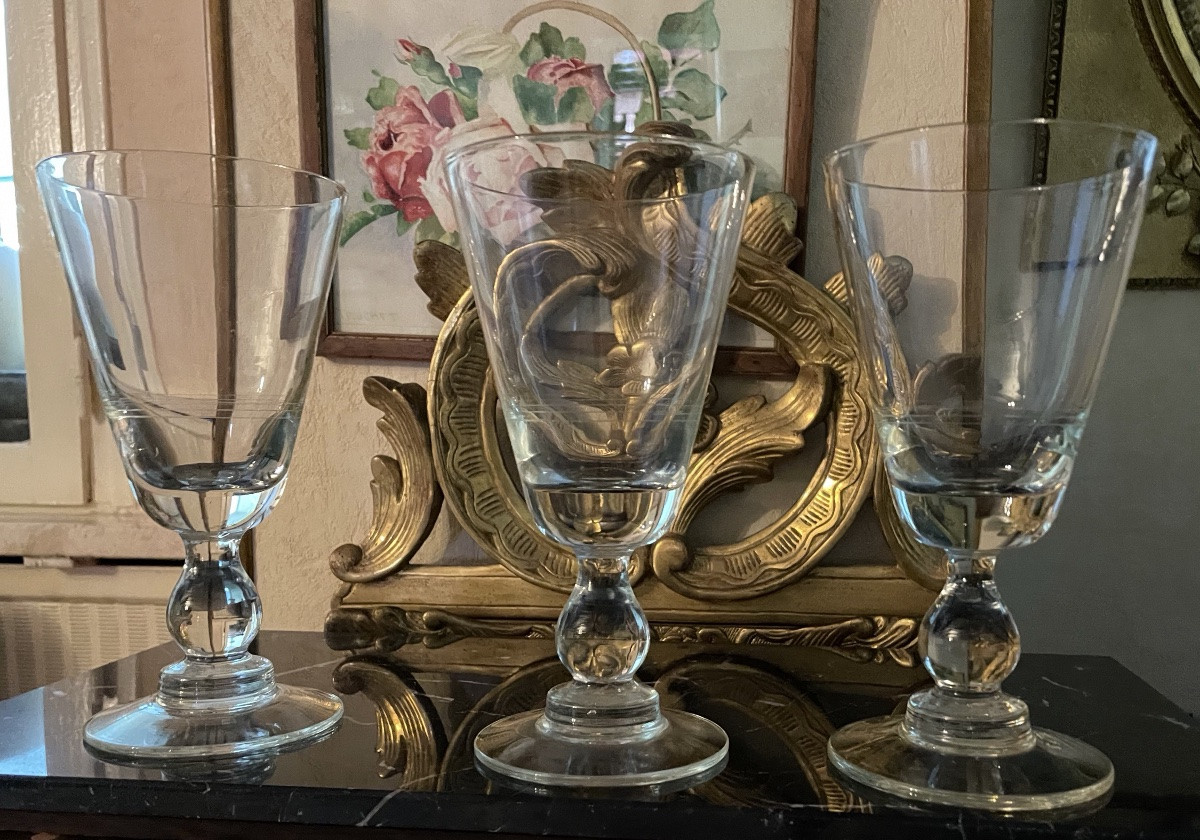 Three Very Large Absinthe Glasses Late 19th Century (6 Available)-photo-4