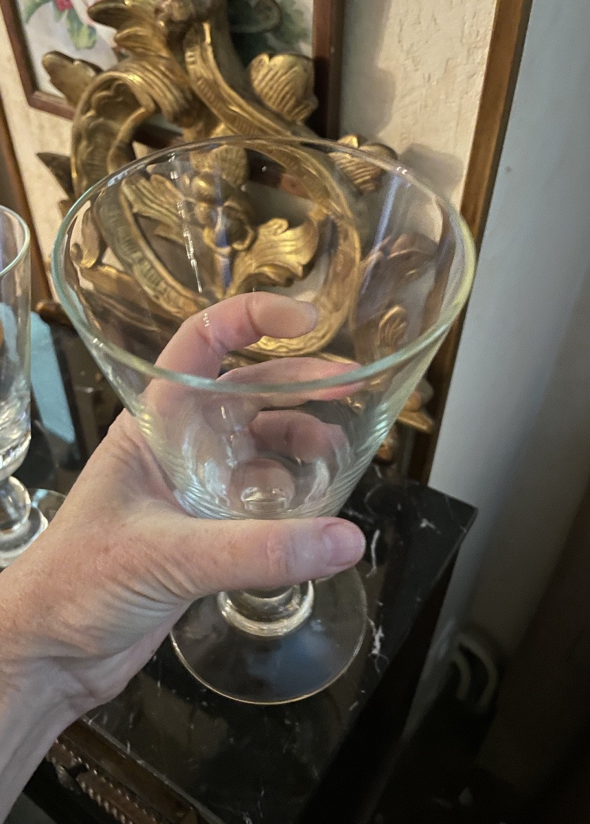 Three Very Large Absinthe Glasses Late 19th Century (6 Available)-photo-5